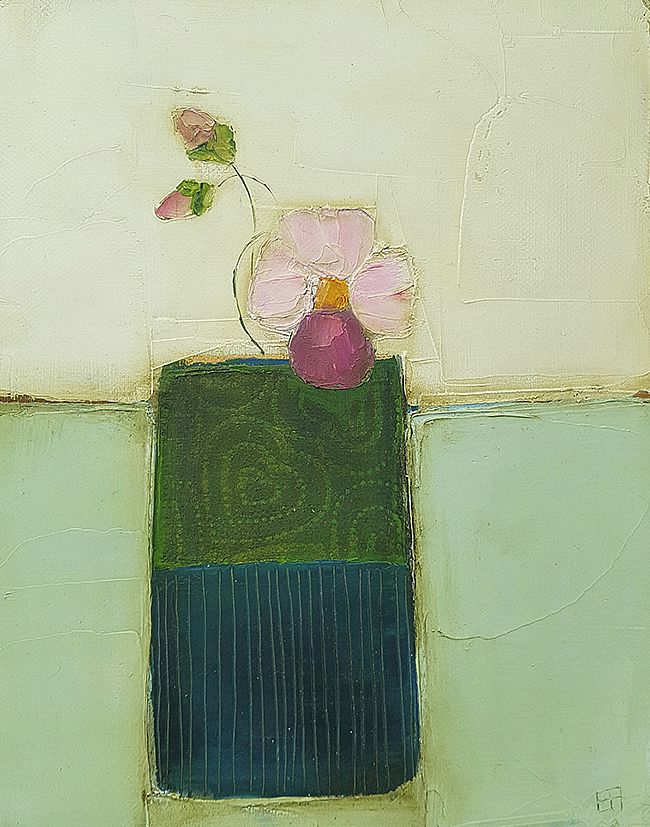 Eithne  Roberts - Pansy flower in green